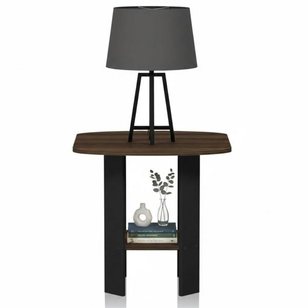 WALPLUS Simple Design End/SideTable, Columbia Walnut/Black | Stylish Table for Home Use with Practical and Modern Design
