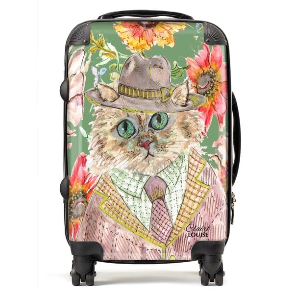 Claire Louise Cottage Floral Cat Suitcase