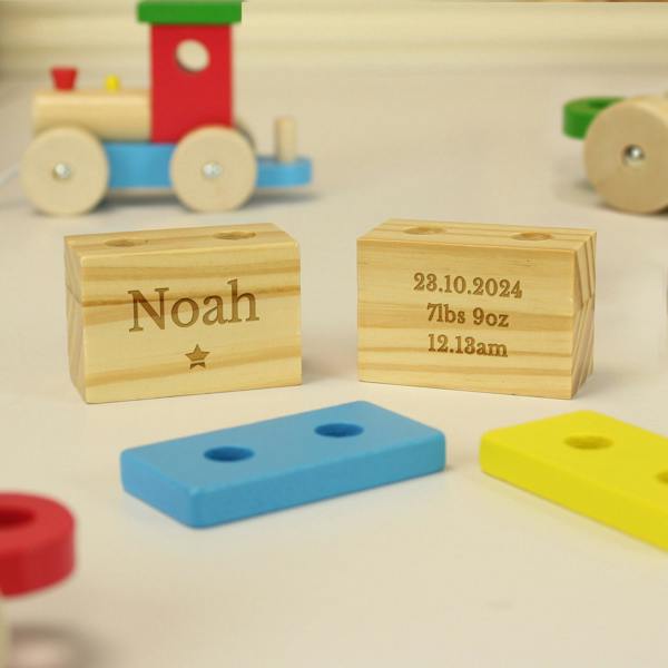 Abode Home & Gifts Personalised Wooden Circus Toy Train Set