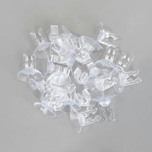 2.3cm Clear Mini Suction Cup Hooks, 25 Pack Plastic Holders for Festive Lights image 7