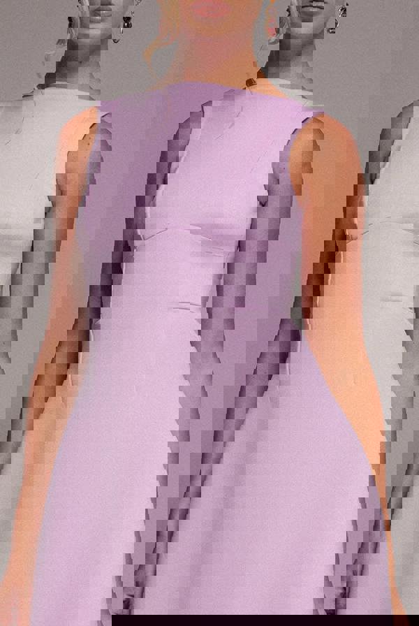 Boatneck Open Back Scuba Mini Dress - Lilac DR4707