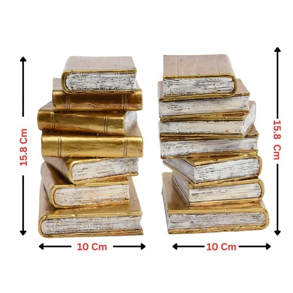 Maison des Cadeaux Antique Gold Book Theme Bookends