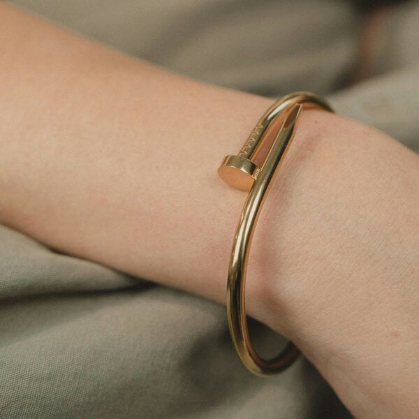 The Colourful Aura 18ct Plated Handmade Nail Luxury Cuff Arm Bangle Bracelet