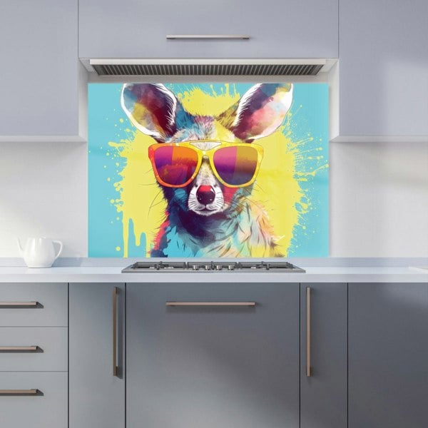 Warren Reed - Designer Splashart Wallaby In Glasses Kitchen Splashback