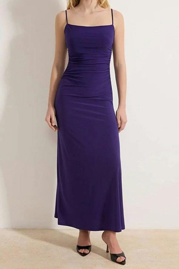 WOVCOR Strappy Backless A-line Maxi Knit Dress
