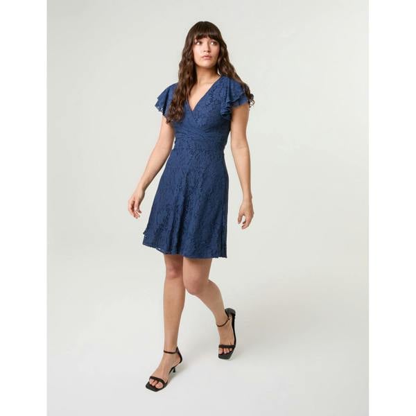 Blue Vanilla Lace Angel Sleeve Dress