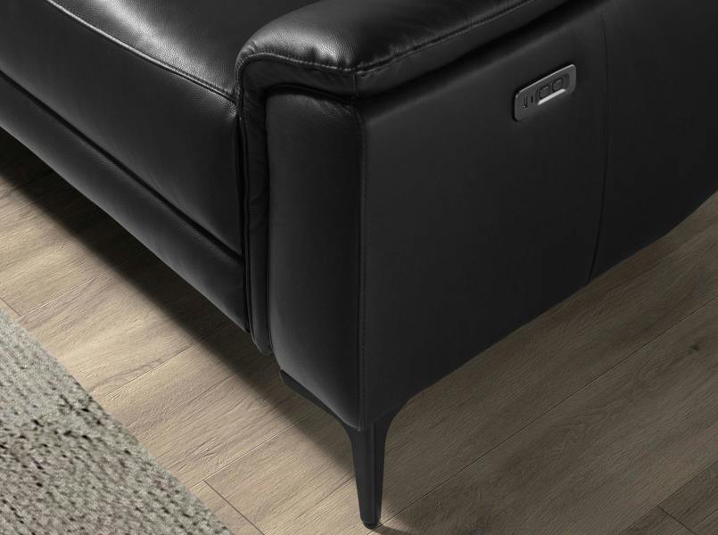 Angel Cerdá Relax corner sofa in black leather 6205/6206