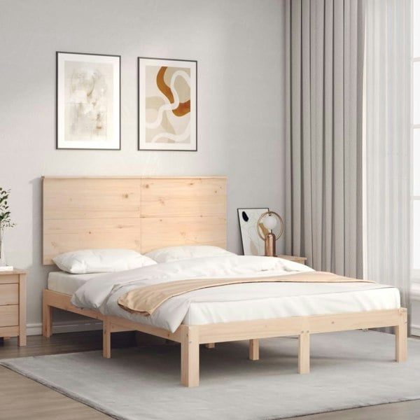 Berkfield Bed Frame with Headboard 140x200 cm Solid Wood