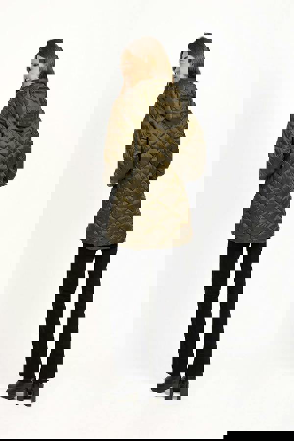 Mudflower Diamond Quilted Jacket With Adjustable Hood