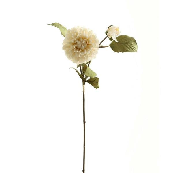 Hill Interiors Dahlia Artificial Flower - White/Green