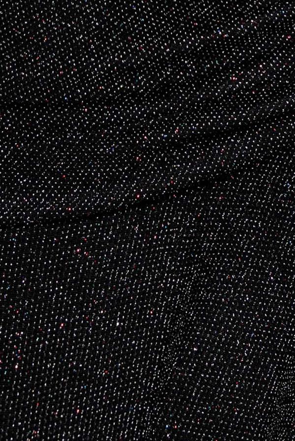Lurex Kimono Sleeve Gathered Waist Maxi Dress - Black DR5196