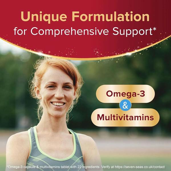 Seven Seas Omega-3 & Multivitamins Woman 30 Day Duo Pack With Biotin & Iron