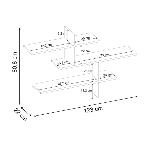 Decortie Leo 3 Tier Floating Wall Shelf (H) 80.5cm