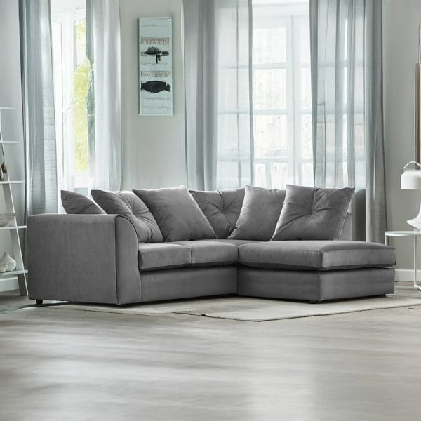 Furnishings For Less Fernando Plush Velvet Corner Sofa
