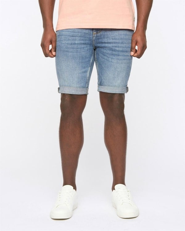 Duck and Cover Mustone Denim Shorts Mid Wash