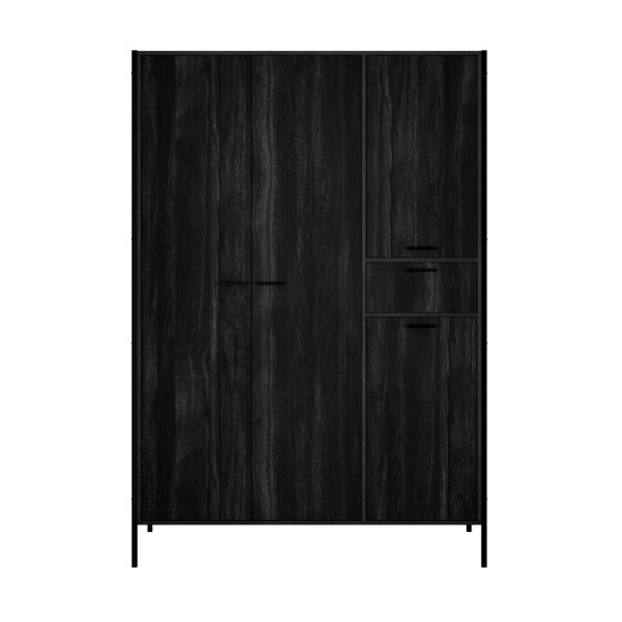 Wyld Haus Ireland Black Wood Effect 3 Door Wardrobe 1 Drawer
