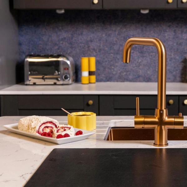Flode Kyld 4 in 1 Instant Boiling & Cold Water Tap with Filtered Chilled Water | Brushed Copper Finish