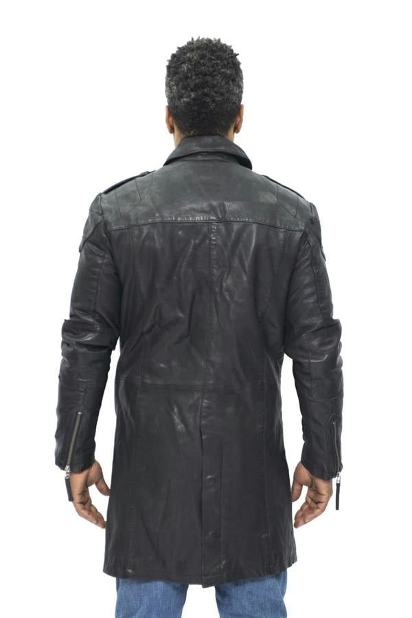 Infinity Leather Mens Leather Trench Coat-Hamburg