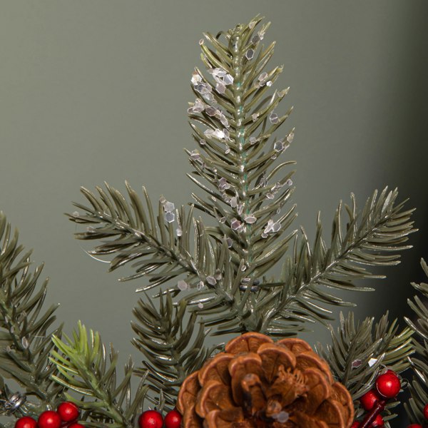 Samuel Alexander 33cm Christmas Tree Topper with Pinecones, Red Berries and Frosted Seasonal Foliage