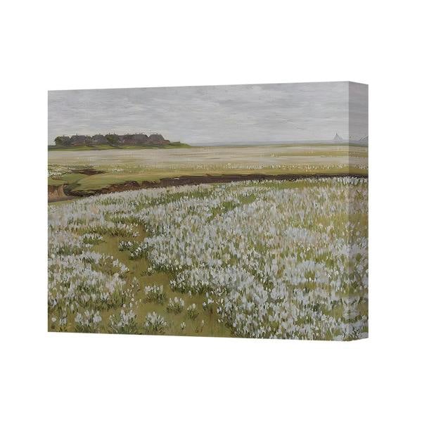 Benjamin Tate Design Canvas Art Landscape Painting Field Of White Wildflowers Wall Decor