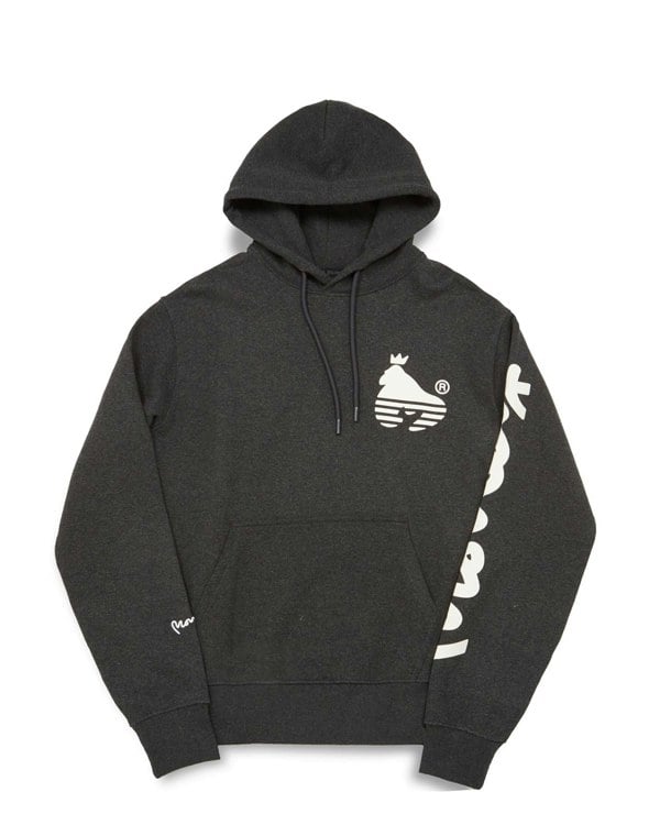 Money Sig Line Fleece Hood Charcoal