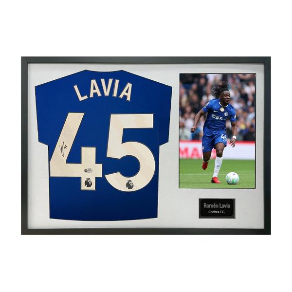 Roméo Lavia Signed Chelsea Shirt Classic Frame (ACG Cert)