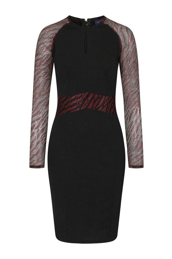 HotSquash Lace Sleeve Keyhole Detail Dress