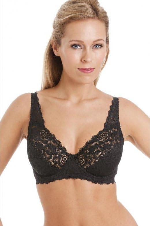 Womens Black Rhapsody Lace Underwired Bra