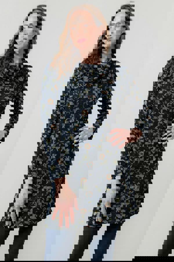 Lily & Me Winkleigh Cowl Neck Tunic Navy