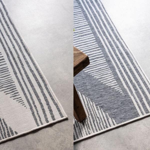 Hanse Home Reversible Indoor & Outdoor Grey Rug – Rhombus Design