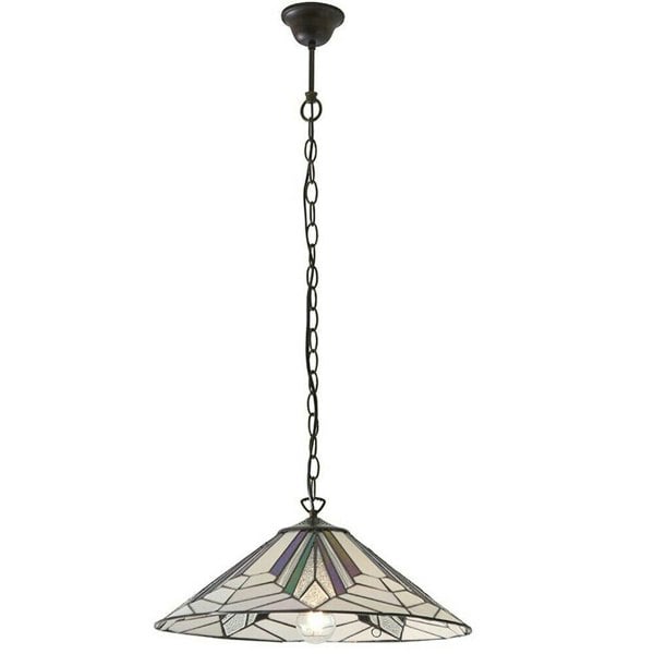Tiffany Glass Hanging Ceiling Pendant Light Bronze Chain Deco Lamp Shade i00077 Loops
