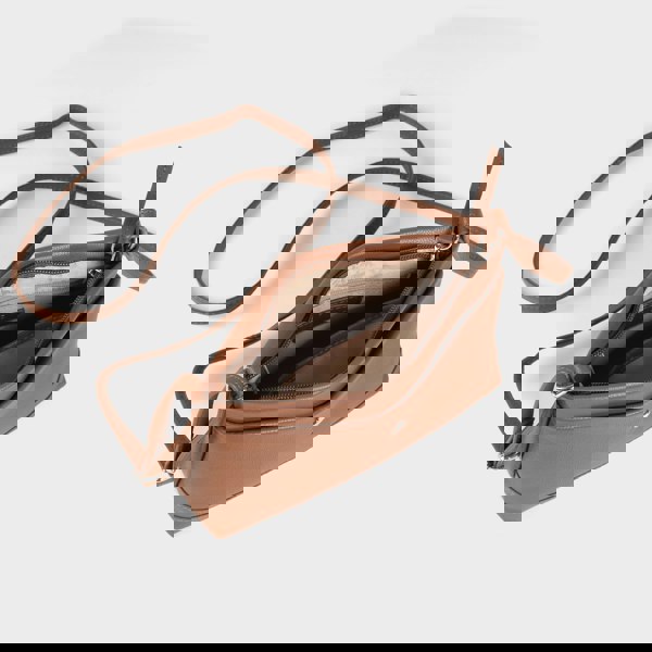 Assots London 'SANDRA' Tan Soft Nappa Full Grain Real Leather Crossbody Bag