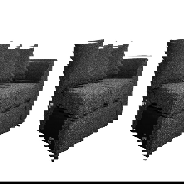 Furnishings For Less Paris Boucle Charcoal Fabric 5 Seater Corner Sofa