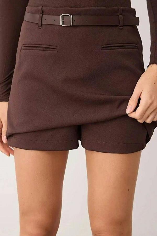 WOVCOR Belted Mini Short Skirt