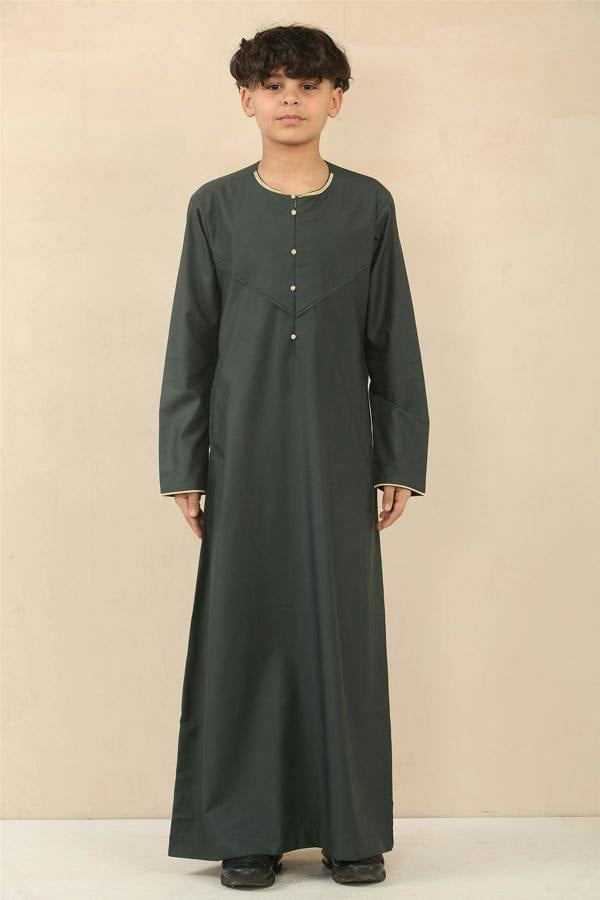Infinity Leather Kid's Boys Omani Eid Thobe  Saudi Emirati Jubba Robe