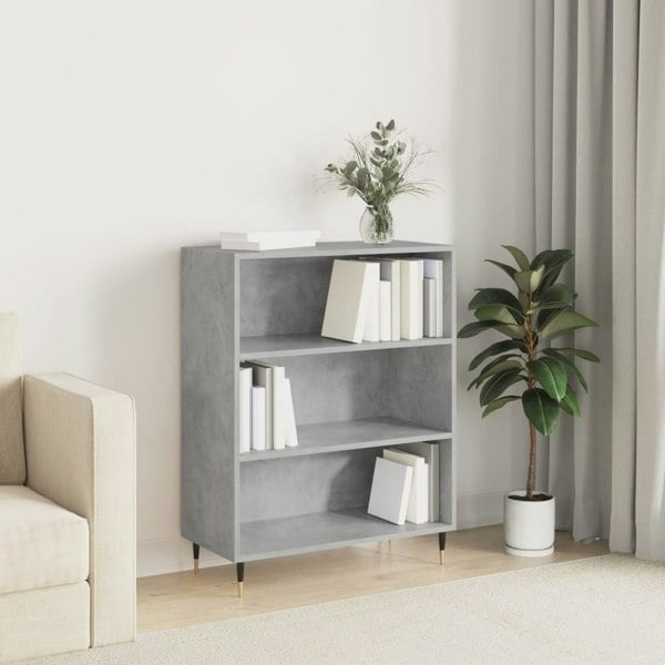 Berkfield Bookcase Concrete Grey 69.5x32.5x90 cm Engineered Wood