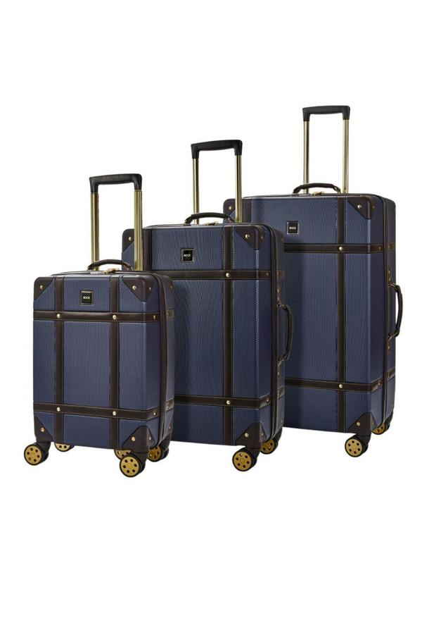 Rock Luggage Vintage Hard Shell Luggage Trunk Suitcase Set