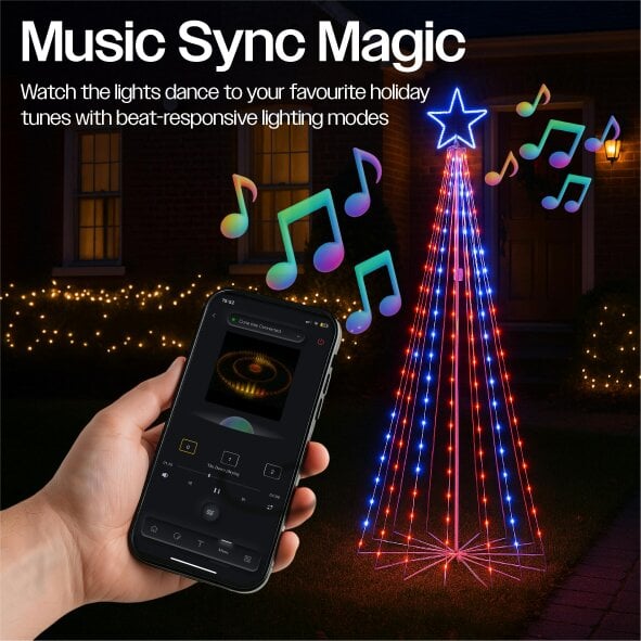 Scotts of Stow Xmas Haus Cone Tree RGB APP Control 18 | Rackhams