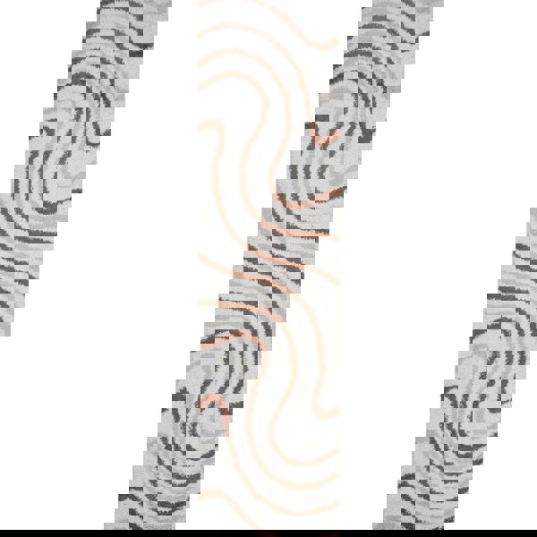 Moodi Shaggy Cream/Brown Rug, Striped design, soft pile | THE RUGS