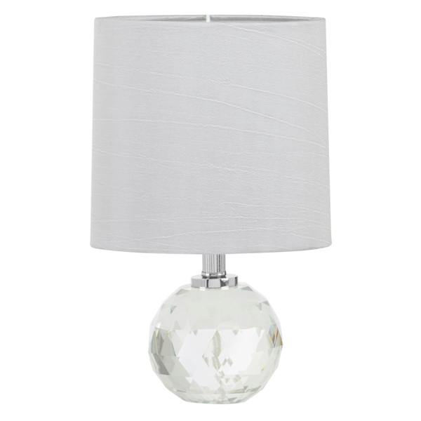 Helma Crystal Base Table Lamp with Grey Shade