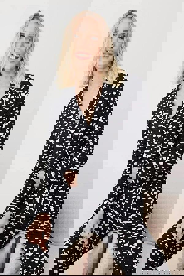 WOVCOR 2-Piece 100% Cotton Leopard Print Shirt-Pants Knit Pajama Set