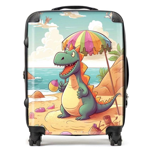 Warren Reed Dragon On A Beach Holiday Suitcase