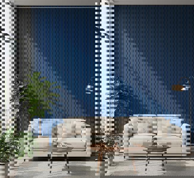 Panel Haus Colour Blue Acoustic Wide Slat Wall Panel - 240cm x 30cm (2 pack)