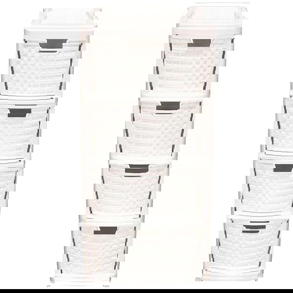  Large Pink Or Cream Rattan 4 Drawer Plastic Storage Modular Tower Unit