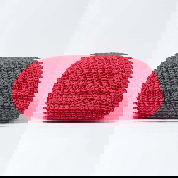 HOMESCAPES Square Cotton Knitted Pouffe Floor Cushion