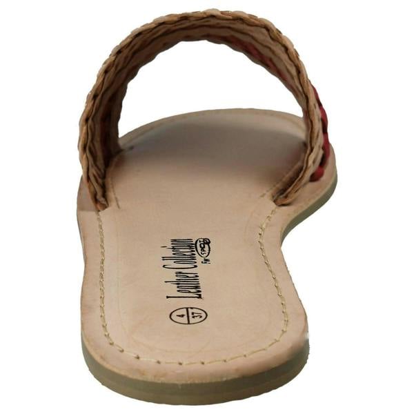 Leather Collection Ladies Leather Collection Casual Open Toe Summer Mule