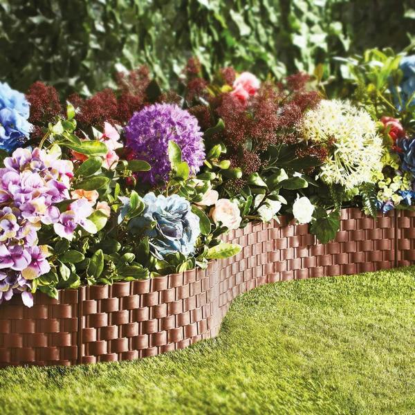 4 x FLEXIBLE FAUX RATTAN GARDEN FENCE PACK