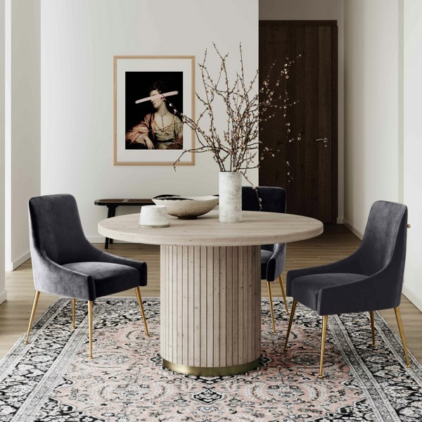 Furniture Edit Beatrix Grey Velvet Side Dining Chair