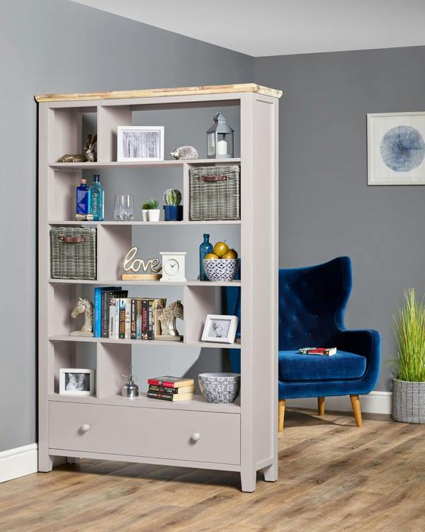 Statement Furniture Florence Room Divider Shelving Storage with Drawer, Fully Assembled