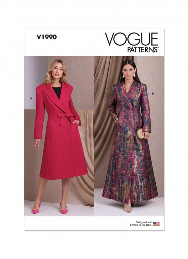 Vogue Sewing Pattern 1990, Coats for Women, B5 (8-10-12-14-16) - Advanced